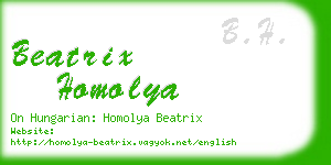 beatrix homolya business card